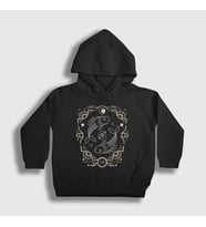 Presmono Unisex Çocuk Siyah Pisces Zodiac Hediye Balık Burcu Kapüşonlu Sweatshirt 528761tt