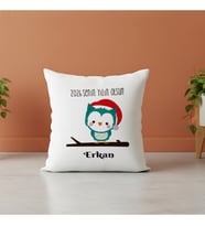 Baykuş Tasarımlı Yılbaşı Hediyesi Yastık Kişiye Özel