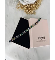 Özel Kutusunda Hediye Paketiyle Helena 3mm Baget Model Zirkon Taşlı Su Yolu Bileklik (Çok Renkli)