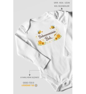 Babannesinin Balı Uzun Kollu Çıtçıtlı Bebek Body