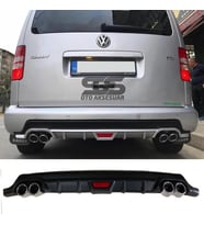 Volkswagen Caddy Difüzör Arka Tampon Eki 4 Egzoz Çıkışlı Siyah
