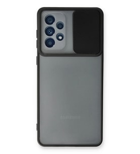 Pilelistore   Samsung Galaxy A73 5G Kılıf Palm Buzlu Kamera Sürgülü Silikon - Siyah