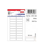 Tanex Ofis Etiketi Poşetli 13x40 MM Beyaz OFC-108 (Karışık)