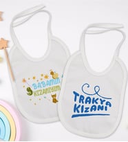 BK Kids Kızan Tasarımlı 2’li Beyaz Mama Önlüğü-1