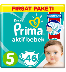 Prima Bebek Bezi 5 Beden Fırsat Paketi 11-16 Kg 46 Adet
