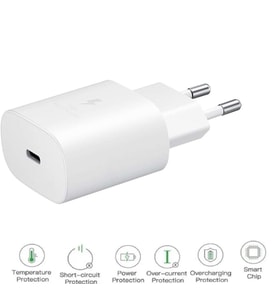 Samsung Galaxy S21Fe Uyumlu Type-C Ultra Hızlı Şarj Cihazı 22.5W 3.0 Amper (Şarj Başlığı Adaptör)