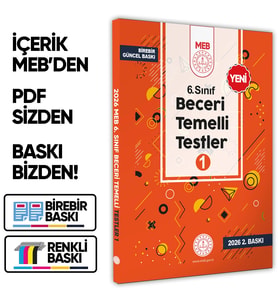 2026 6.Sınıf MEB Beceri Temelli Testler 1. Kitap Örnek Soru Bankası (Renkli Baskı) BASKI ÜCRETİ