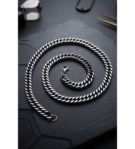 Paslanmaz Çelik Gemici Model Erkek Kolye Zincir 10Mm 902940
