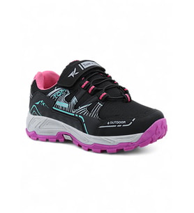 Khayt RunTrail Su ve Soğuk Dayanıklı Kaymaz Taban Kışlık Unisex Çocuk Spor Ayakkabı (Fuşya-Siyah)