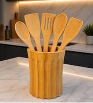 Bambu Kaşıklık, tezgah üstü kaşıklık, bambu vazo(KAŞIKLAR DAHİL DEĞİLDİR)