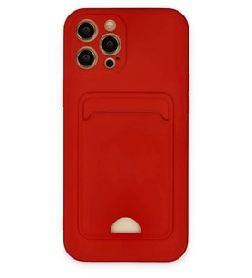 iPhone 12 Pro Max Kılıf Kelvin Kartvizitli Silikon - Kırmızı