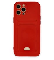 iPhone 12 Pro Max Kılıf Kelvin Kartvizitli Silikon - Kırmızı