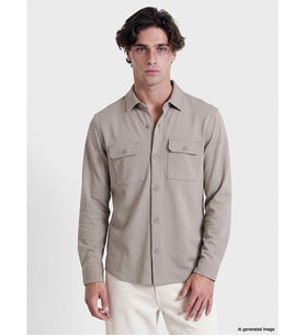 LCWAIKIKI Classic Bej Regular Fit Erkek Gömlek