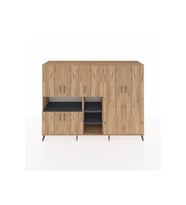 Hyperion Dolap 13 Raflı 7 Kapaklı 220x44x163 Çam-Çam/Antrasit