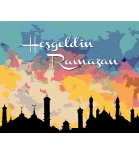 Hoşgeldin Ramazan Sayılarla Boyama Seti 50x65 cm (Tuvale Gerili)