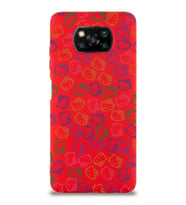 Xiaomi Poco X3 NFC Uyumlu Lansman Kılıf Hello Kitty Tasarımlı İçi Kadife Kapak-Kırmızı (Şeffaf)