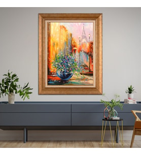 Altın Varaklı Paspartulu Çerçeveli  Tablo nat1419