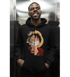 Tasarım Monkey D. Luffy Baskılı Unisex Oversize One Piece Hoodie