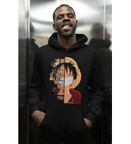 Tasarım Monkey D. Luffy Baskılı Unisex Oversize One Piece Hoodie