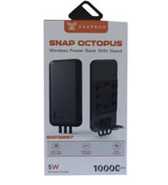 SnapMax SNP-3007 10.000 mah Siyah Vantuzlu Kablosuz ve 3in1 Kablolu Powerbank