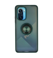 Xiaomi Redmi K40 Kılıf Montreal Yüzüklü Silikon Kapak - Yeşil