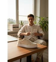 Enoch Mikro Delik Detaylı ve Kalın Düz Tabanlı Erkek Casual Sneaker