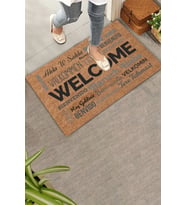Valerine Life Dünya Dillerinde Kahverengi Welcome Hoş Geldiniz Kapı Önü Paspası 45x70cm