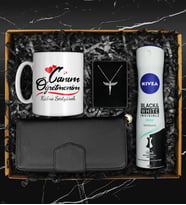 Öğretmenler Gününe Özel Canım Öğretmenim Kupası & Deodorant & Kadın Cüzdanı & Gümüş Renk Kaplama Melek Kolye