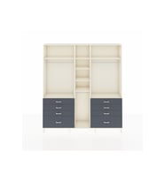 Arges Dolap 8 Raflı 8 Çekmeceli 3 Askılı 220x30x243 Aytaşı-Aytaşı/Antrasit