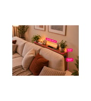1. Sınıf Ceviz MDF AuraTech Ledli Dresuar Koltuk Arkası Dresuar Koltuk Arkası Şarzlı Raf , Koltuk Arkası Konsol 100x80x12