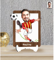 Kişiye Özel Futbolcu Temalı Karikatür Ahşap Biblo