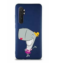Xiaomi Mi Note 10 Lite Soft Premier Kapak Pearl Yengeç Tasarımlı Silikon Kılıf - Lacivert (Şeffaf)