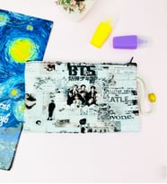 Bts Tasarımlı Bez Kalemlik Cüzdan