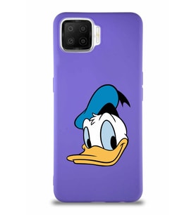 Oppo A73 Soft Premier Kapak Donald Duck-B Tasarımlı Silikon Kılıf - Mor (Şeffaf)
