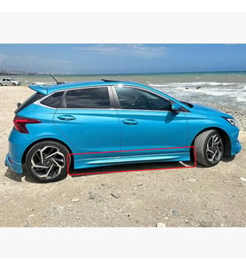 Hyundai i20 Custom Yan Marşpiyel Seti Plastik 2 Adet Mat Siyah 2019-2025 karlık+ek+bodykit