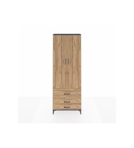 Arges Dolap 4 Raflı 3 Çekmeceli 2 Kapaklı 88x30x243 Antrasit-Çam