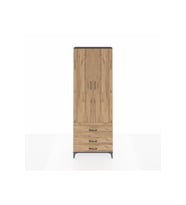 Arges Dolap 4 Raflı 3 Çekmeceli 2 Kapaklı 88x30x243 Antrasit-Çam