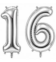 16 Rakam Folyo Balon Gümüş Rengi (76 cm)