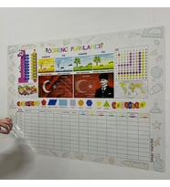 Öğrenci Planlayıcı Şeffaf Akıllı Kağıt Tahta Yazı Tahtası 70x100 Cm Kalem Hediyeli