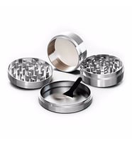 40 mm 4 KATLI GRİNDER HERBAL ÖĞÜTÜCÜ PARÇALAYICI PASLANMAZ ÇELİK MIKLATISLI - Metalik Gri