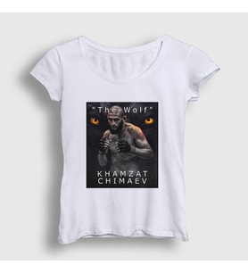 Presmono Kadın Beyaz Wolf Kurt Khamzat Chimaev Mma Ufc T-Shirt 429271tt (Beyaz)