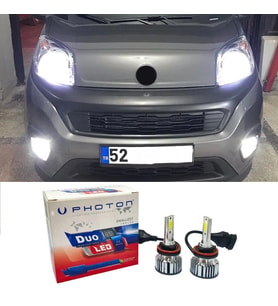 Fiat Fiorino Led Xenon Uzun + Kısa Far Ampulü H4 Duo Yeni Seri Beyaz