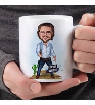 Kişiye Özel Kibar Kovboy Karikatürlü Kupa Bardak