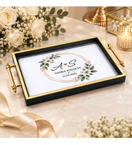 BK Gift Kişiye Özel Siyah&Gold Söz Nişan Tepsisi-7 - 39x23 cm