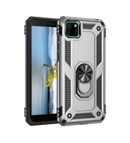 Huawei Y5p Kılıf Sofya Yüzüklü Silikon Kapak - Gümüş