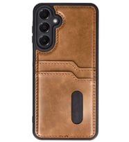 Galaxy A16 5G Kılıf Sara Kartvizitli Deri Kılıf - Taba