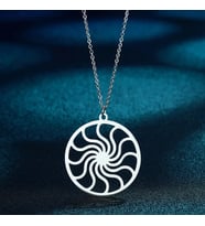 Gümüş  Spiral Güneş Kolye