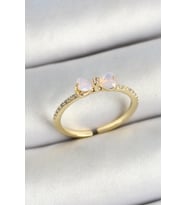 Pirinç Fiyonk Figürlü Zirkon Taşlı Gold Renk Ayarlanabilir Kadın Yüzük