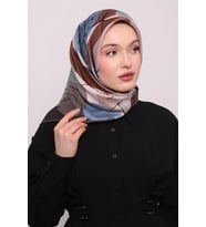 Levidor Kristal Eşarp Asimetrik Desen Mor