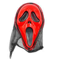 Halloween Maske Çığlık arkası tüllü Kırmızı